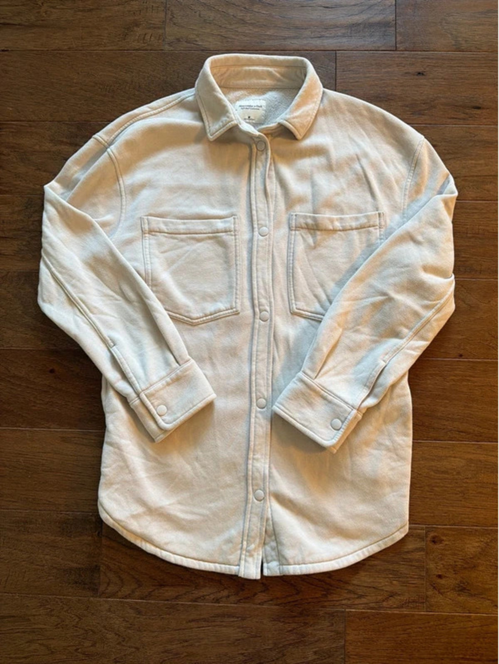 Abercrombie & Fitch Men’s M Soft A&F Cream Fleece Jacket Full Zip